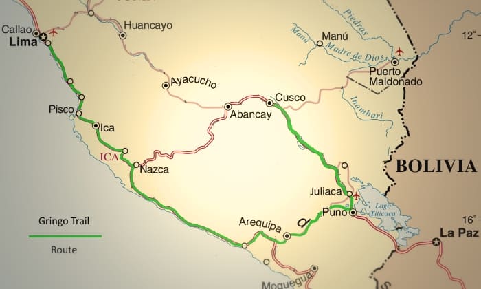 Peru Gringo Trail map